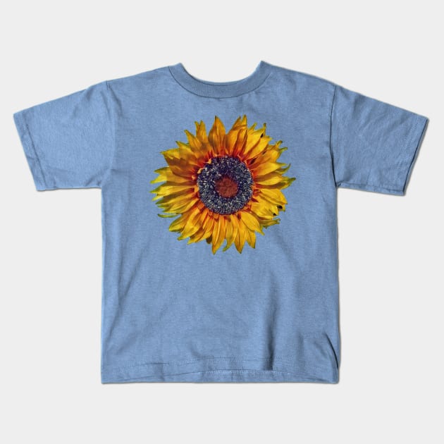 Sunflower-Digital Painting Kids T-Shirt by PhotoArts